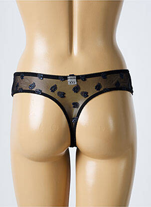 Tanga elasticitate negru LOU femeie