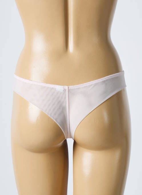 Tanga broderie dantelă de calais roz LOU femme