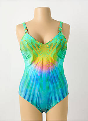 Costum de baie dintr-o singură piesă efect material satinat top triunghiuri albastru SUNFLAIR femeie