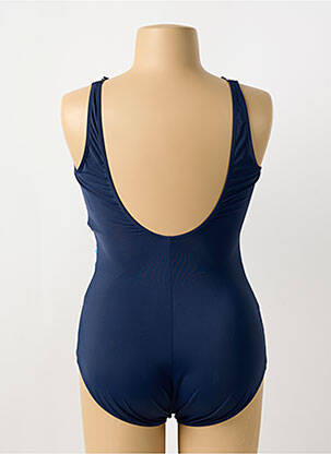 Costum de baie dintr-o singură piesă efect material satinat top triunghiuri albastru SUNMARIN femeie