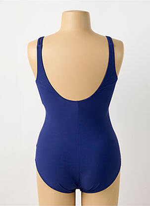 Costum de baie dintr-o singură piesă efect material satinat top triunghiuri albastru SUNFLAIR femeie