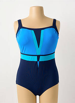 Costum de baie dintr-o singură piesă efect material satinat top sutien modelat albastru SUNFLAIR femeie
