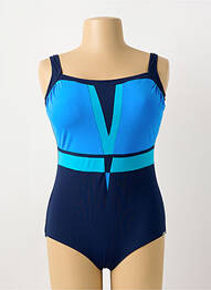 Costum de baie dintr-o singură piesă efect material satinat top sutien modelat albastru SUNFLAIR femme
