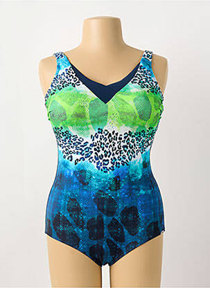 Costum de baie dintr-o singură piesă efect material satinat top sutien modelat albastru SUNFLAIR femeie