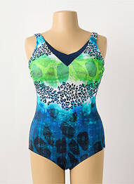Costum de baie dintr-o singură piesă efect material satinat top sutien modelat albastru SUNFLAIR femme