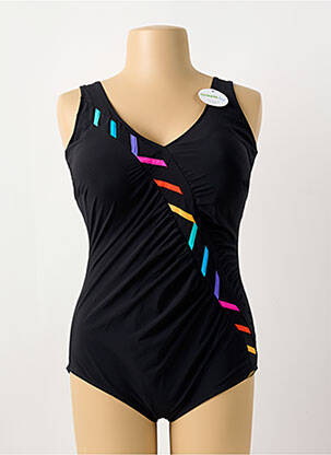 Costum de baie dintr-o singură piesă efect material satinat top triunghiuri negru SUNFLAIR femeie