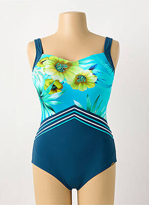 Costum de baie dintr-o singură piesă efect material satinat top sutien modelat albastru SUNFLAIR femeie
