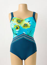 Costum de baie dintr-o singură piesă efect material satinat top sutien modelat albastru SUNFLAIR femme