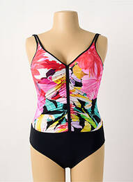 Costum de baie dintr-o singură piesă efect material satinat top sutien modelat roz SUNFLAIR femme