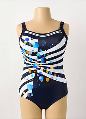 Costum de baie dintr-o singură piesă efect material satinat top sutien modelat albastru SUNFLAIR femeie