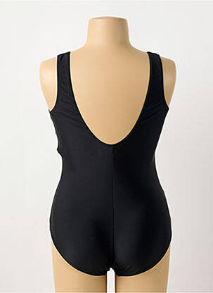Costum de baie dintr-o singură piesă efect material satinat sutien cupe întregi cu decolteu înalt negru SUNMARIN femeie