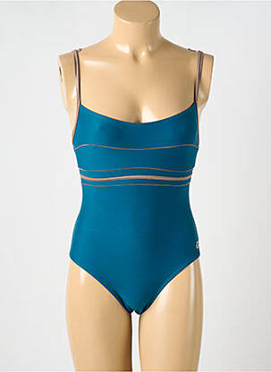 Costum de baie dintr-o singură piesă efect material satinat albastru OCEAN WEAR femeie
