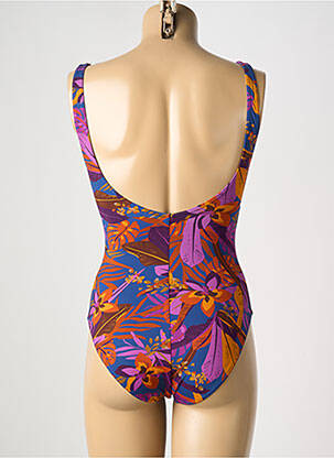 Costum de baie dintr-o singură piesă efect material satinat sutien cupe întregi cu decolteu înalt violet LIVIA femeie