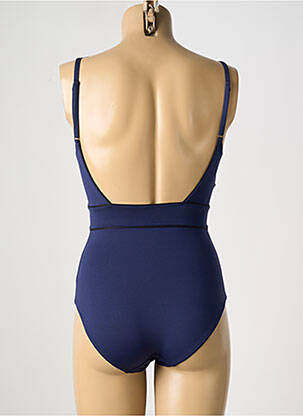 Costum de baie dintr-o singură piesă efect material satinat top sutien modelat albastru SIMONE PERELE femeie