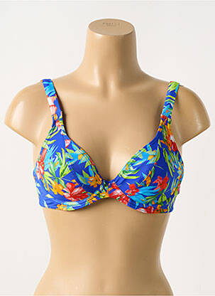 Sutien de costum de baie elasticitate sutien cupe întregi cu decolteu înalt albastru FREYA femeie