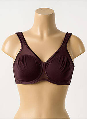 Sutien efect material satinat sutien cupe întregi cu decolteu înalt maro TRIUMPH femeie