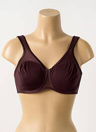 Sutien efect material satinat sutien cupe întregi cu decolteu înalt maro TRIUMPH femme