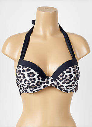 Sutien de costum de baie bretele elastice top sutien push-up negru AUBADE femeie