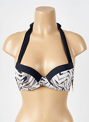 Sutien de costum de baie bretele elastice sutien balconet cu decolteu înalt negru AUBADE femeie