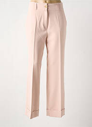 Pantalon drept țesătură crep talie înaltă roz LES ACOLYTES femme