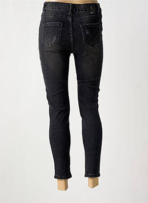 Blugi skinny efect uzat decolorat talie înaltă negru JEANS WEAR femeie