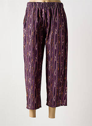 Pantalon 7/8 țesătură poplin mărime normală violet JOHANNA PARIS femeie