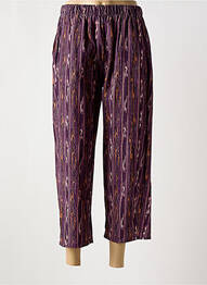 Pantalon 7/8 țesătură poplin mărime normală violet JOHANNA PARIS femeie