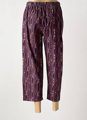 Pantalon 7/8 țesătură poplin mărime normală violet JOHANNA PARIS femeie