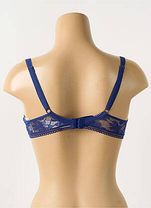 Sutien efect material satinat sutien cupe întregi cu decolteu înalt albastru PASSIONATA femeie