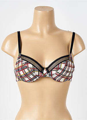 Sutien efect material satinat sutien cupe întregi cu decolteu înalt negru PASSIONATA femeie
