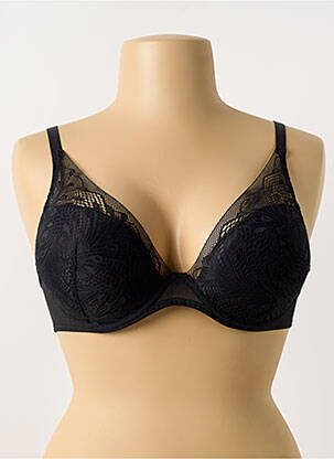 Sutien efect material satinat top sutien modelat negru PASSIONATA femeie