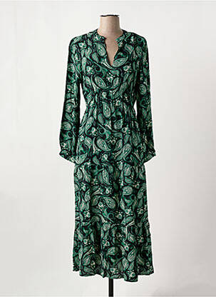Rochie lungă mâneci lungi mâneci lungi verde ANGE femeie