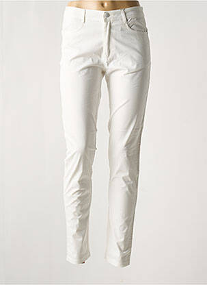 Pantalon slim țesătură poplin mărime normală alb YOULINE femeie