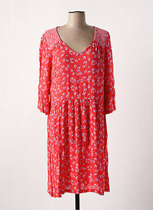 Rochie midi imprimeu floral mâneci 3/4 roșu SENORETTA femeie