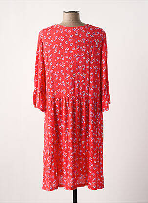 Rochie midi imprimeu floral mâneci 3/4 roșu SENORETTA femeie