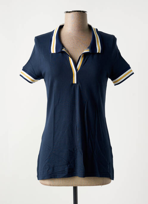 Polo elasticitate mâneci scurte albastru JANIRA femme