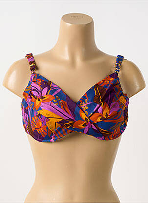 Sutien de costum de baie elasticitate sutien cupe întregi cu decolteu înalt violet LIVIA femeie