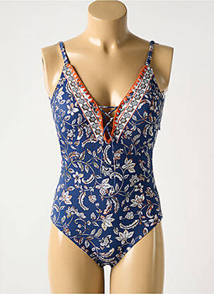 Costum de baie dintr-o singură piesă elasticitate top sutien modelat albastru OLYMPIA femeie