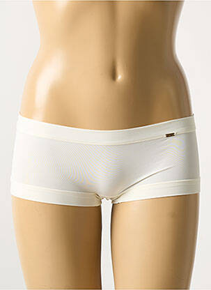 Shorty efect material satinat bej AVET femeie