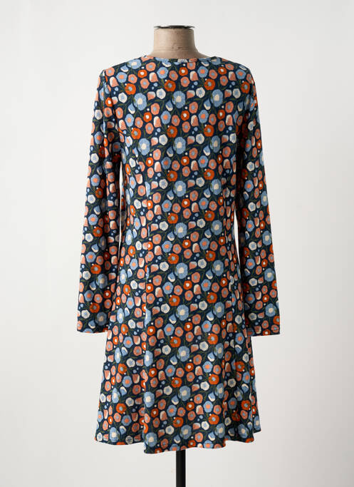 Rochie midi imprimeu floral mâneci lungi albastru MD'M femme