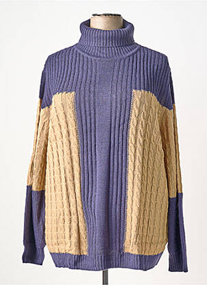 Pulover cu guler înalt albastru SHEEGO femeie