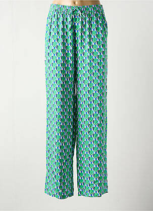 Pantalon drept țesătură crep mărime normală verde C'EST BEAU LA VIE femeie