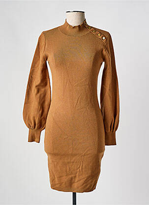 Rochie pulover elasticitate mâneci lungi maro MOLLY BRACKEN femeie