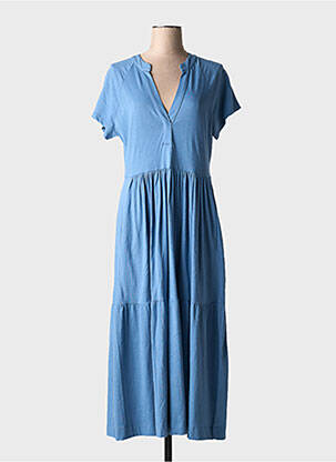 Rochie lungă mâneci scurte mâneci scurte albastru MD'M femeie