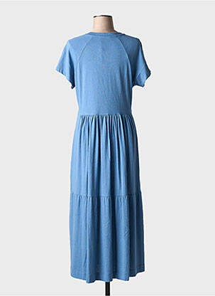 Rochie lungă mâneci scurte mâneci scurte albastru MD'M femeie