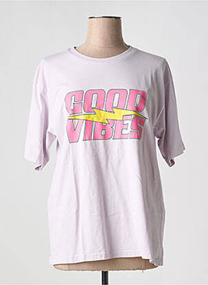 Tricou imprimeu fantezie mâneci scurte violet ADILYNN femeie