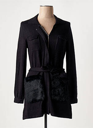 Vestă cu mâneci lungi negru LEO & UGO femeie