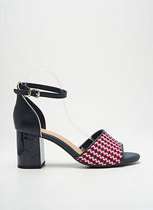 Sandale/pantofi decupați material neted toc de 4 la 6 cm albastru TOMMY HILFIGER femeie