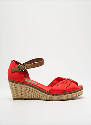Sandale/pantofi decupați toc platformă toc de 4 la 6 cm roșu TOMMY HILFIGER femeie