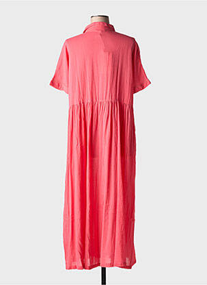 Rochie lungă mâneci scurte mâneci scurte roz CHICOSOLEIL femeie
